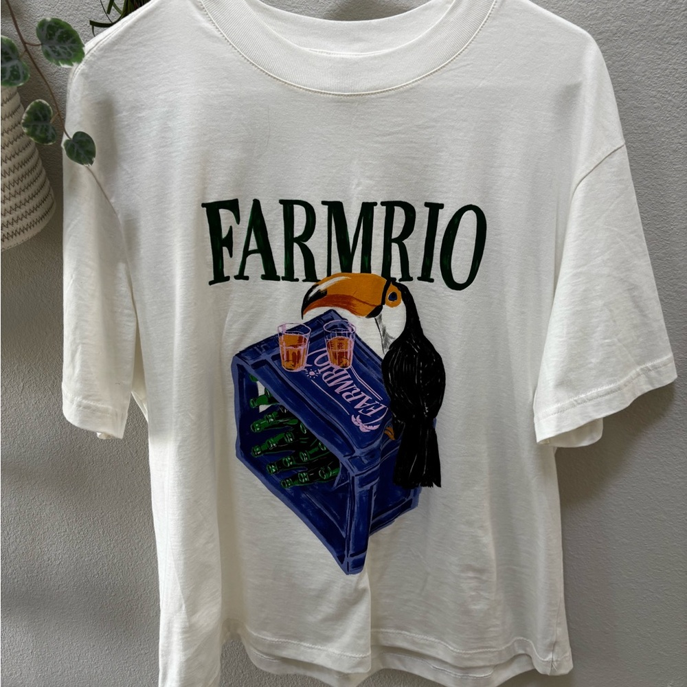 FARM Rio White Tee with Toucan Print